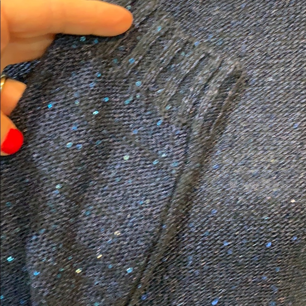 🎁💙NEW💙New Directions Navy Sequined sweater - Picture 2 of 7